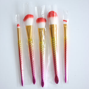 Mermaid makeup brush set